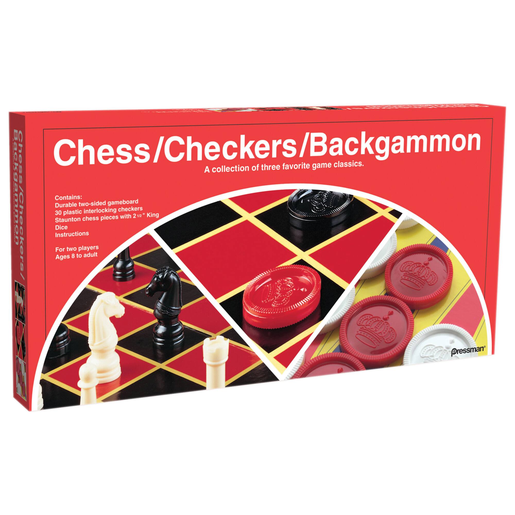 Pressman® Chess/Checkers/Backgammon Set